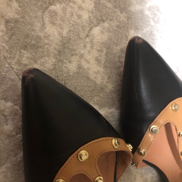 Halogen Olson Studded T Strap Flat Black & Gold - Picture 6 of 8